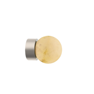 Pale yellow planet with a smooth, metallic silver ring wrapped around its side.