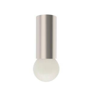 Shiny vertical metal cylinder with a rounded white end/bottom against a black background.