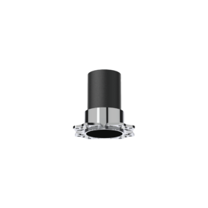 MFL36-TL | DuraGreen Close-up of a matte black cylindrical metal shaft with a silver ring at the bottom, set against a black background.