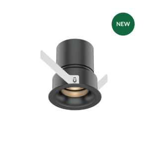 MFL68 | DuraGreen Metal cylindrical device with a curved front opening and white mounting brackets against a black background, featuring a green 'NEW' badge on the top right.