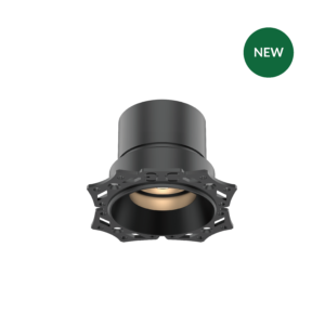 MFL68-S-02 | DuraGreen Close-up of a dark gray cylindrical mechanical part on a black background with a green circular NEW badge in the upper right.