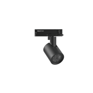 LED stage light fixture labeled 'DuraGreen' mounted on a vertical stand against a black background.