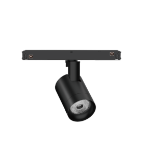 Rear view of a flat-screen monitor mounted on a black adjustable arm, showing VESA mounting plates on the back.