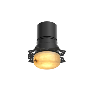 A-03 | DuraGreen Rocket engine nozzle and cylindrical section with an orange-hot glow at the base against a black background.