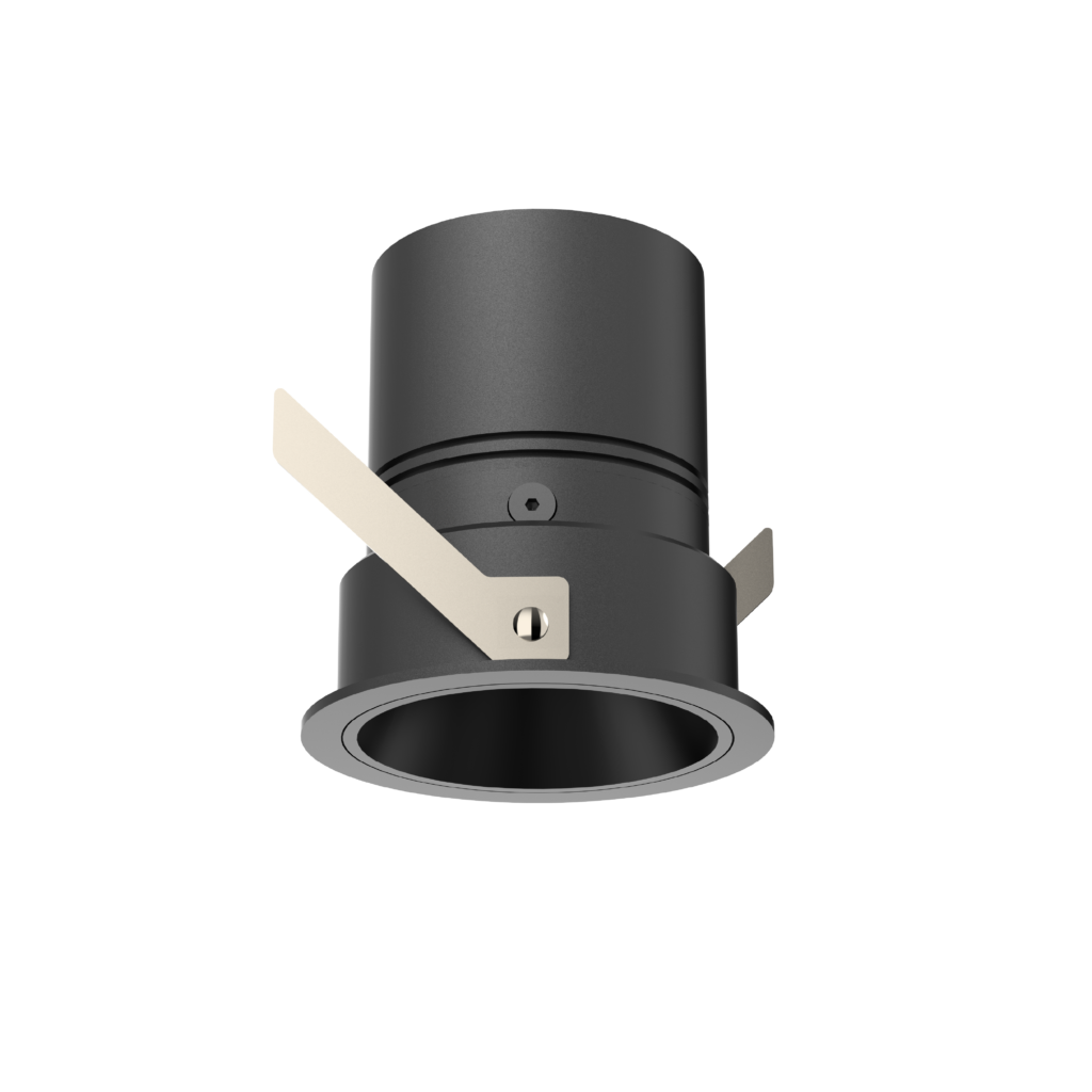 Close-up of a matte gray metal cylinder with beige masking tape wrapped diagonally around it.